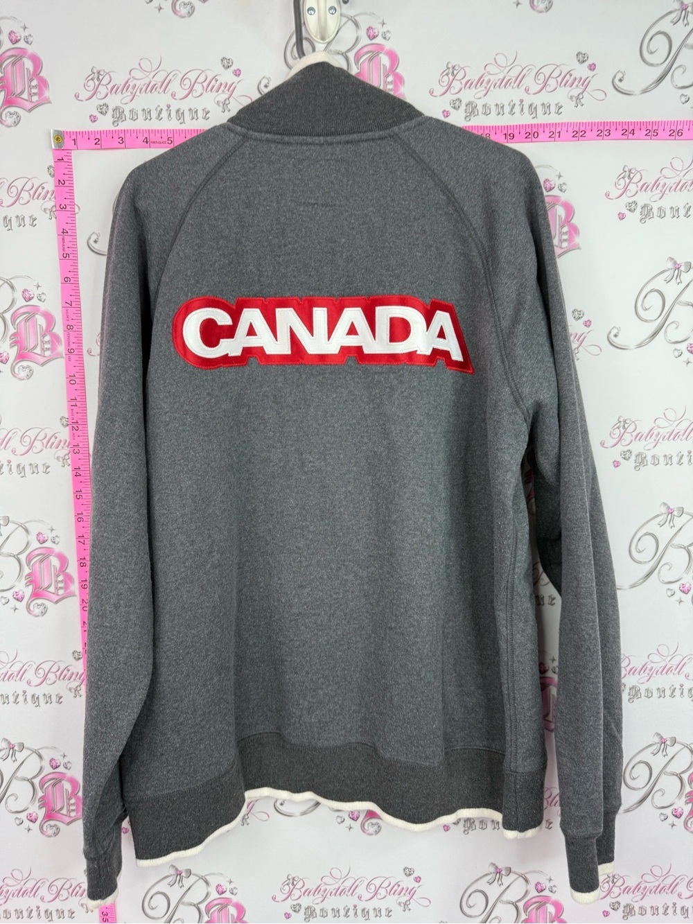 Hbc 2006 Canada Olympic team unisex Charcoal Quarter-Zip Pullover Sweater - IBC - Picture 2 of 11